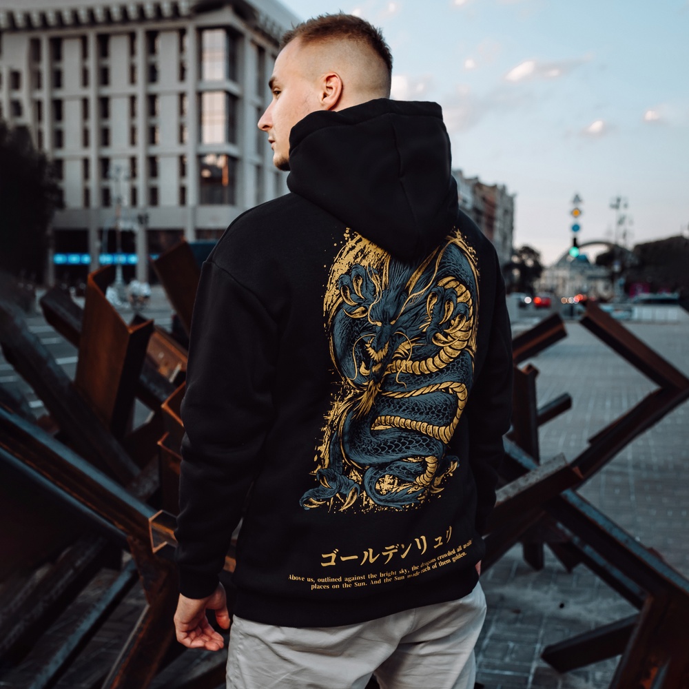 Hoodie "Golden Ryu" Oversize